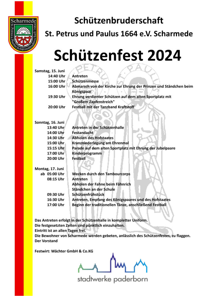 Aushang Schützenfest Scharmede